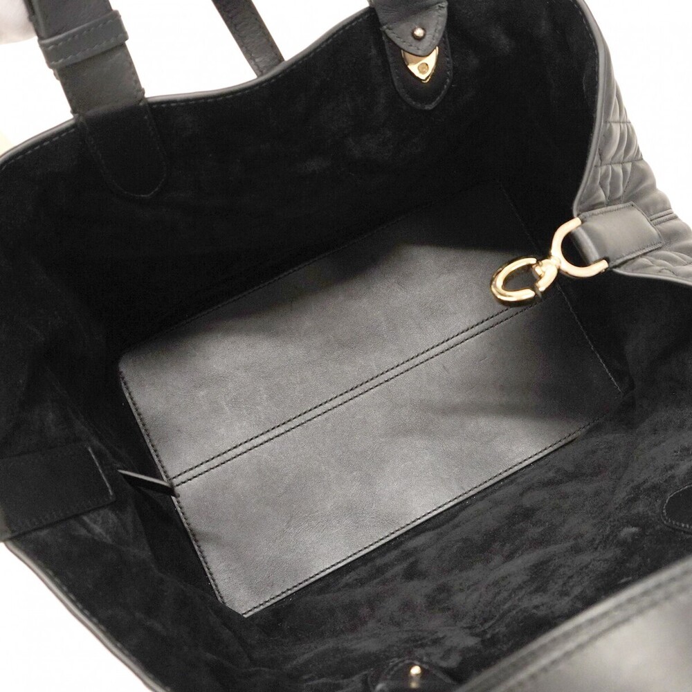 Dior Cannage Toujours Handbag Black Leather Champagne - Picture 4 of 14